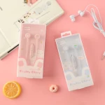 Mqiqi MQ-22 Wire Controlled Small Earphone with Microphone 3.5mm Cute Rabbit In-ear Mini Headphones for Girls