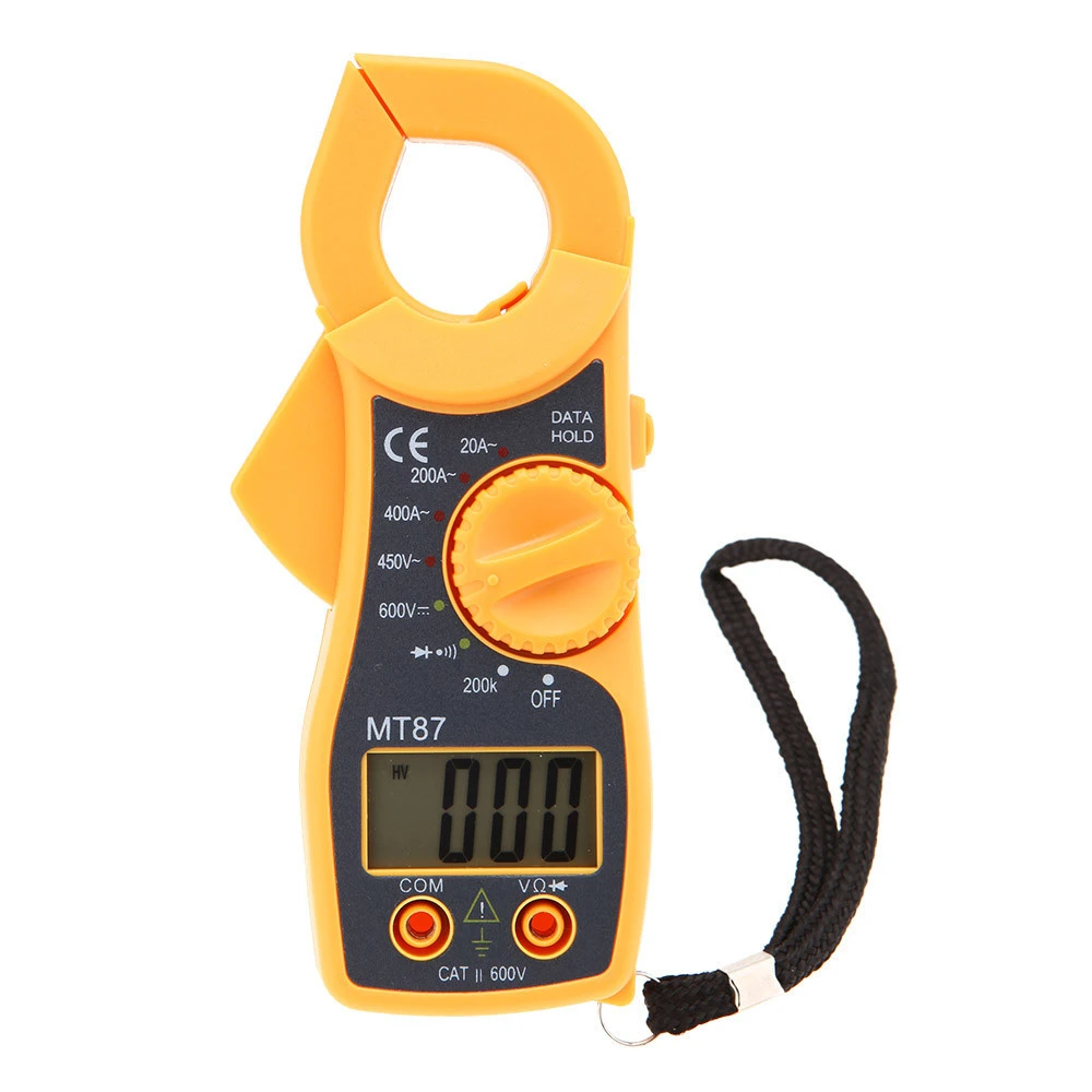MT87 3 1/2 Digits LCD Digital Clamp Meter AC/DC Voltmeter AC Ammeter Ohmmeter Diode Continuity Tester with Data Hold Multimeter