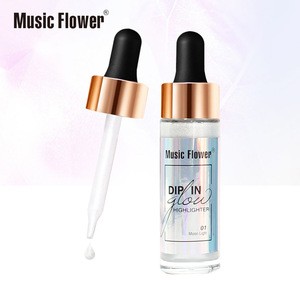 Music Flower 7 Colors Makeup 24H Super Longlasting Domineering Highlight Sweatproof Waterproof Women Dip In Glow Highlighter