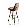 New 2020 Commercial Counter Contemporary Leather metal Bar Height Stool Chair With Backs