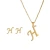 Import New Arrival 18k Gold Delicate Stainless Steel Jewelry Letter Pendant Necklace Stud Earrings Sets from China