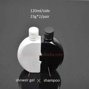 New Arrival 2 in 1 hotel use 120ml shampoo+shower gel mixed packing plastic bottle