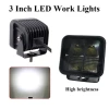 New arrival 3inch motorcycle working light 12V 24V 3100Lumens LED square sealed beam off road light for truck pickup
