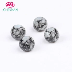 New Arrival Factory Outlet Crystal lampwork  Wholesale smooth ball Beads coating grey strip classic glass marbrie beads 8 mm
