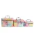 Import New cheap colourful large capacity beach zipper makeup box case cosmetic bag with handle and mirror from China