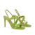 Import New design grass-green faux leather lady heels ankle strap women sandals shoes high heels from China