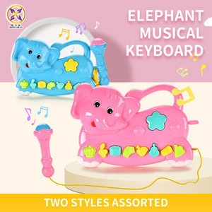 New Early Education Machine Toy Kids Mini Elephant Multifunctional Electronic Organ Microphone Toy