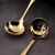 Import new Good quantity serving  gold  soup ladle long handle kitchen spoon gold slotted spoon from China