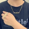 New Hip Hop  Gold&Silver Jewelry Custom Name   personalized Pendant double gold plated nameplate 3D name necklace