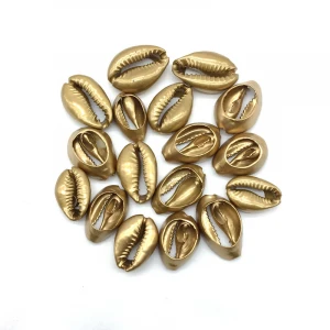 New Natural Cowrie Shell Beads Craft  No Hole Color Plating in Silver Gold Black For DIY Jewelry Making  Beach Choker