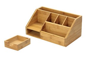 New Products Desk Organizer Stationery Bamboo Table Pen Holder