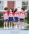 Import New red and blue Polo collar, short sleeve and blue skirt School Uniform suit for summer. Customizable from China