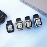 New small square electronic watch, minimalist black screen, trendy watch, high-end color matching, waterproof electronic watch