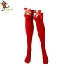 Newest unique red bow wholesale christmas stockings for women PGS0094