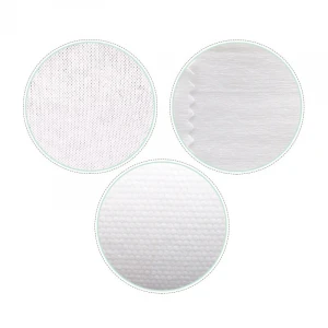 Nonwoven fabric 40gsm viscose polyester dot plain mesh design soft spunlace non woven fabric for wipes