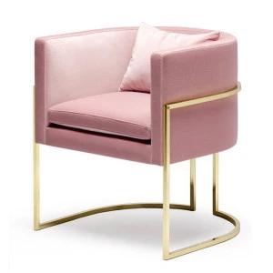 Nordic Modern  Pink Balcony Iron Small Sofa Office Chair Bar Chair Frame Sofa Frame Sofa Legs Metal Furniture