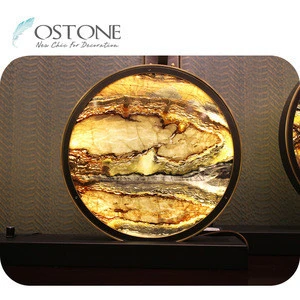 Novelty Superior Quality Natural Marble Round Stone Lamp