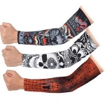  Nylon Not Real Temporary Tattoo Sleeves Body Art Arm Stockings Slip Accessories Halloween Tattoo Soft for Men Women