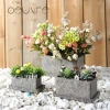 Oeuvre creative Nordic minimalist stone-proof rectangular cement breathable green succulent flower pot tray home office