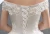 Import off shoulder wedding gown applique lace wedding dress with long veil from China