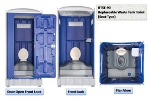 One Piece Portable Toilet with Replaceable Sewage Base