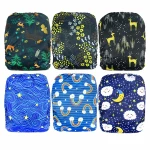 One Size Baby Washable Reusable Pocket Cloth Diapers, 6 Pack with 6 One Size Microfiber Inserts