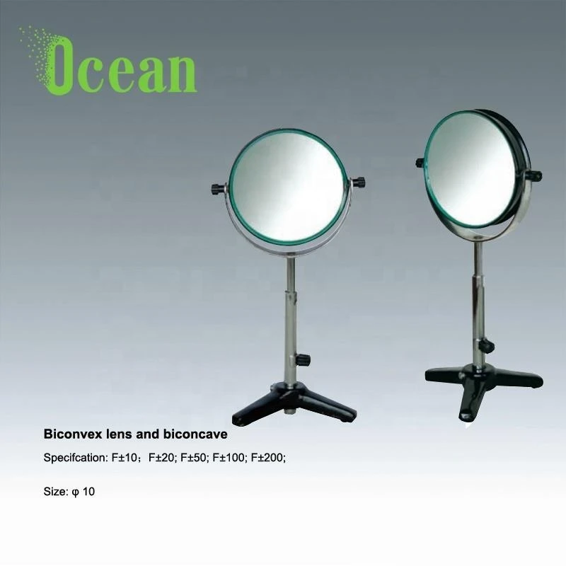 Optical Focal Concave Lens Mirror with Stand Set for Lab Physical Teaching
