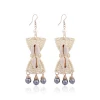 Original conch shell earrings hand-woven cane beaded pearl earrings latest design of pearl earrings