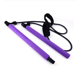 Outdoor Fitness Equipment Portable Pilates Bar Kit Resistance Band Muscle Toning Bar Home Gym Pilates Body Workout