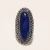Import Oval Shape Design With Lapis Gemstone Silver Color Plane Simple Ring With Natural Brass Material Stone Ring from India
