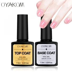 OYAKOM Top Coat and Base Coat Soak Off Nail Polish UV Gel LED Nail Primer Gel Varnish Transparent Nail Art Gel Polish