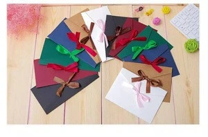 Paper material custom invitation envelope design with bowknot tie printing
