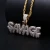 Import personalised ice out hip hop letter pendant SAVAGE initial pendant letter stainless steel necklace chain from China