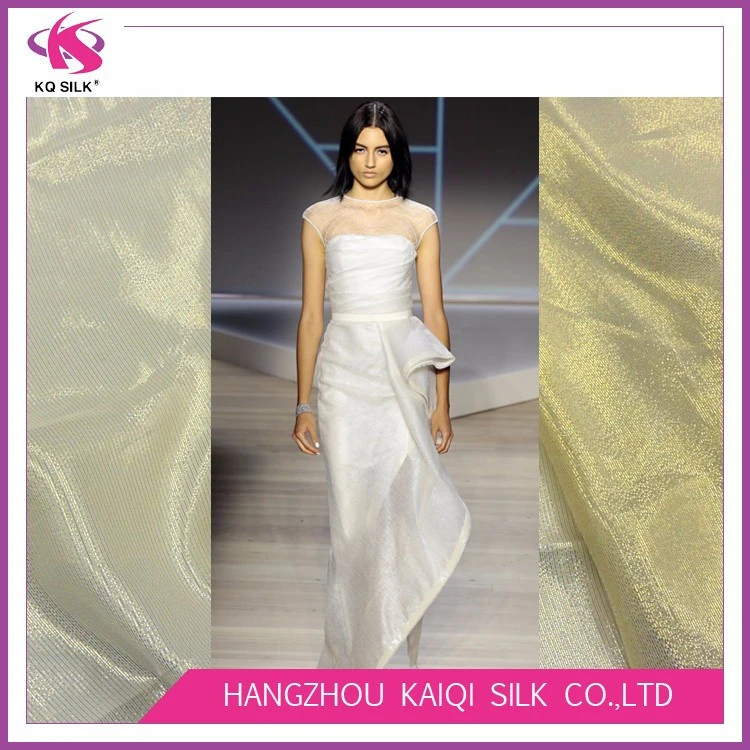 Plain Dyed Silk Chiffon Fabric Metallic Chiffon Georgette Fabric Metallic Silk Fabric for Fashion Dress