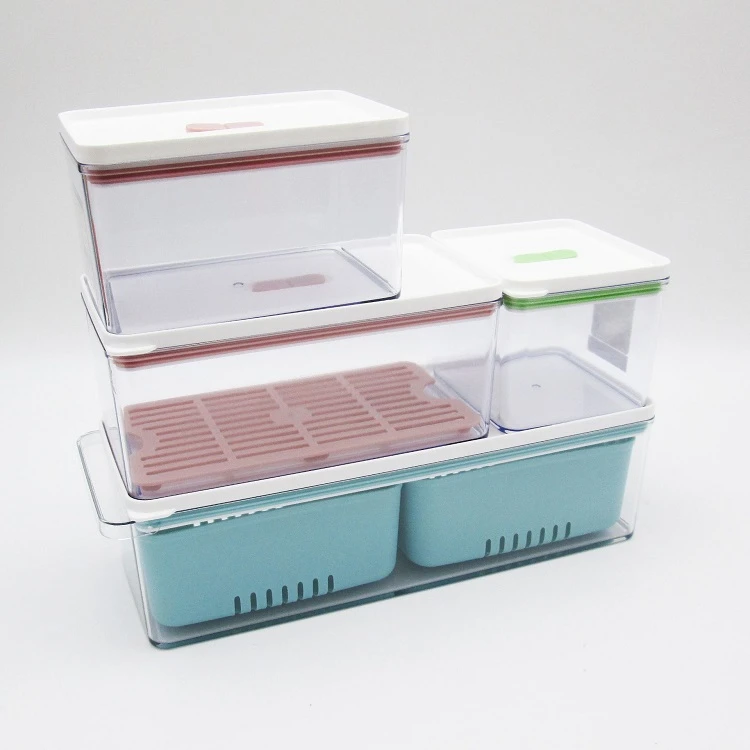 Plastic Crisper Box Wholesale Kitchen Usage Vacuum Seal Food Crisper Plastic Food Container