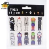 Popular halloween cartoon finger figure tattoos stickers doll character sticker factory wholesale