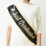 Popular Promotional 9.5*156cm Single/Double Layer Satin Graduation Sash