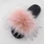 Import Popular super custom slides slippers with raccoon fur pompon from China