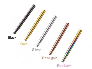 Portable 304 metal telescopic straw collapsible retractable drinking stainless steel straws set with brush