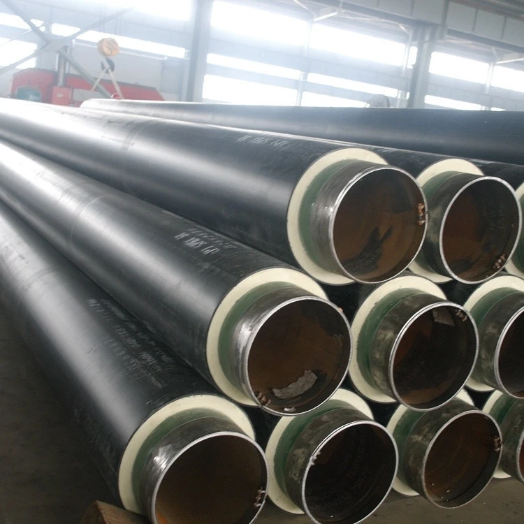 pre insulated steel pipe  pu foam steel pipe insulation for hot and chilled water supply