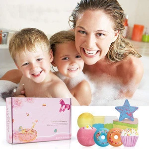 Private Label Natural Small Donut Fizzy Bath Bombs Pack Kids Mini Bath Bombs Organic For Kids