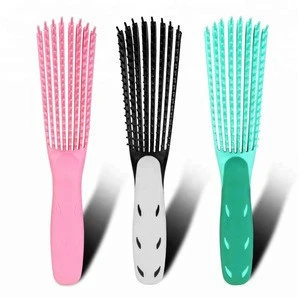 Private label octopus plastic boar bristles custom color hairbrush detangler detangle comb detangling hair brush set