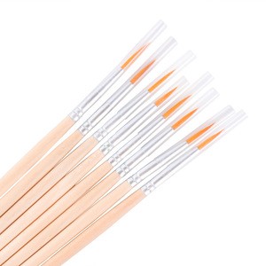 Private Label Watercolor Brush Hook Line Pen For Nail Art Gouache Hook Line Stroke Brush Digital Oil Brush With Wood Handle