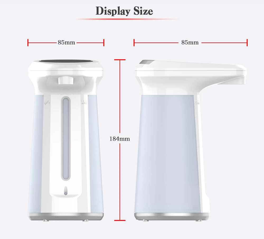 Pump Stand 1000ml with Sensor Floor Automatic Hand Liquid Soap Dispenser for Rechargeable Foam Glass Hotel 1 YEAR Graphic Design