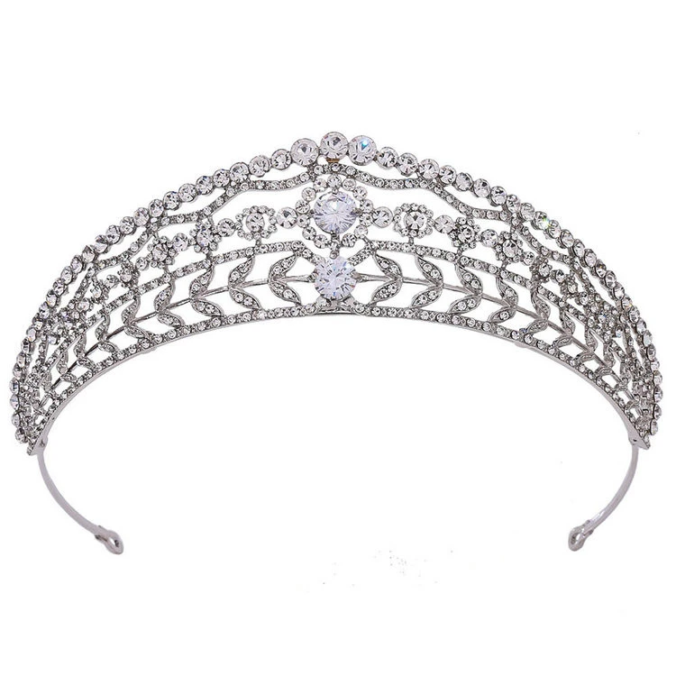 Qushine Rhinestone Crown Tiara High Quality Handmade Crystal Hair Accessories Headband Bridal Wedding