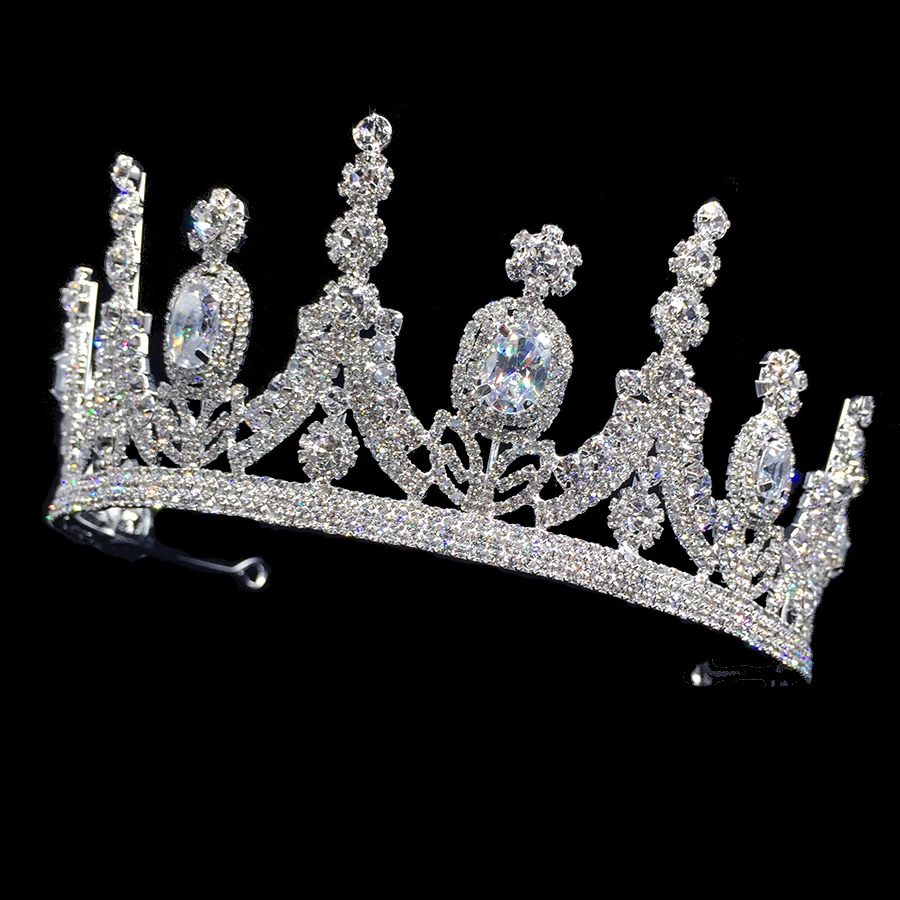 RE2084 Cubic Zircon Headbands wedding bridal hair accessories crystal big pageant tiara