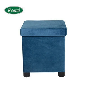 Reatai royalblue velvet outside fabric house or shop coffee table bench with tray