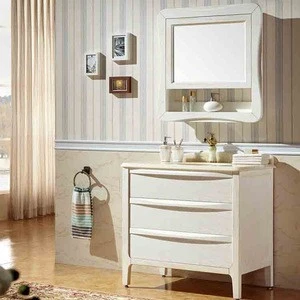Reliable Quality  Cheap Single Bathroom Vanity Wooden Frame Mirror Wash Basin