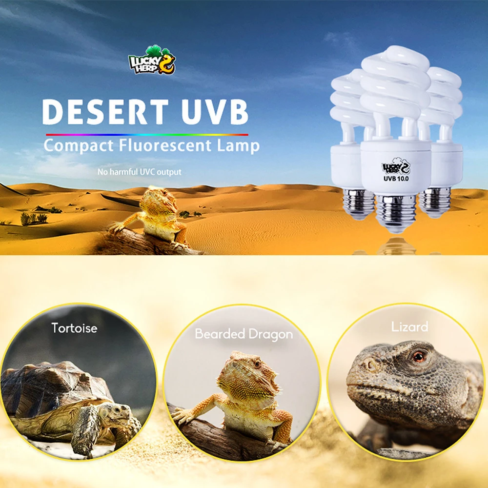 Reptile factory UVB 5.0 10.0 Heat Emitter Ultraviolet Light Bulb E27 13W Pet Reptile Light Glow Lamp
