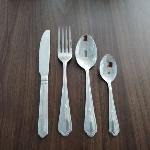 Restaurant cheap silver flatware set dinner spoons forks and knife stainless steel cutlery